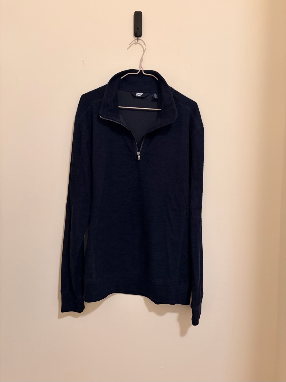 Lands' End Men's Navy Quarter-Zip Sweater